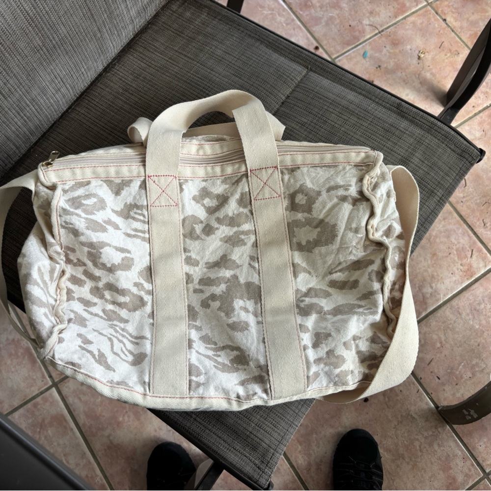 Rebecca Taylor animal print canvas duffel bag